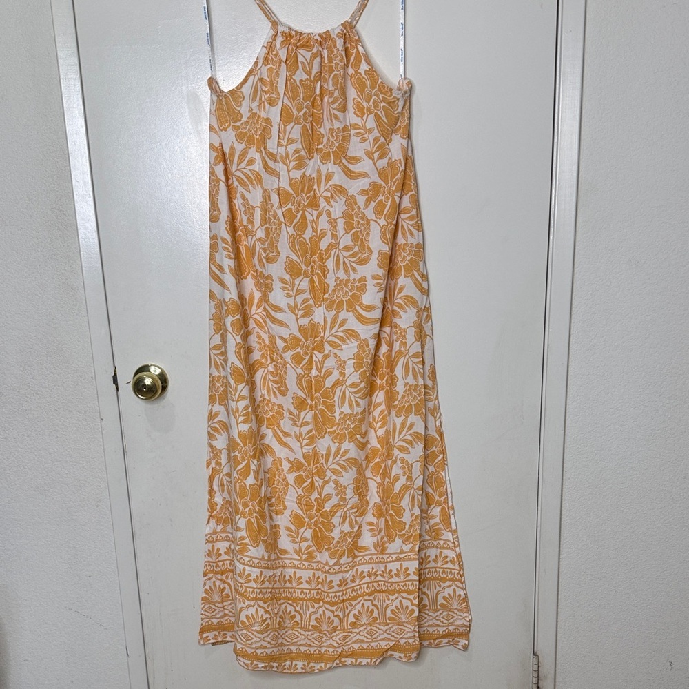 Blue Island Yellow and White Floral Maxi Dress